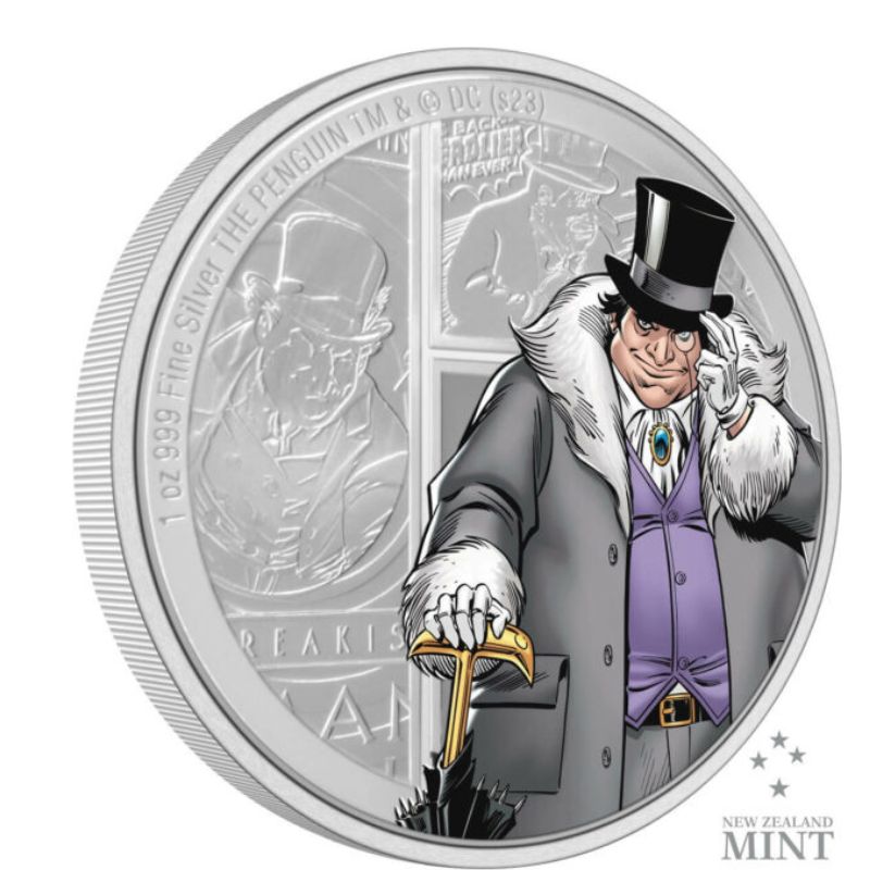 2023 Niue DC Comics DC Villains Penguin 1oz Silver Colorized Proof Coin