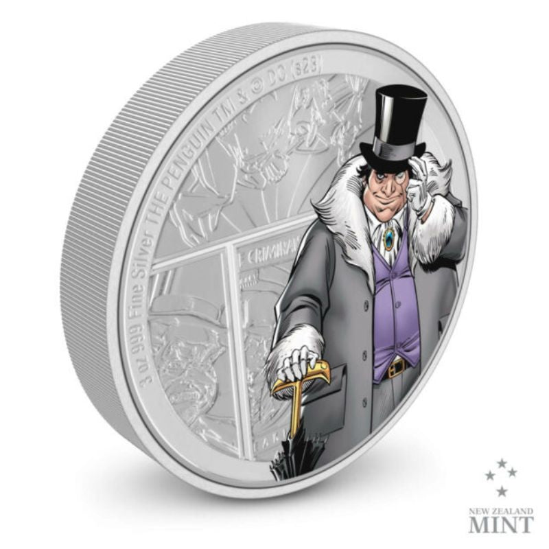 2023 Niue DC Comics DC Villains Penguin 3oz Silver Colorized Proof Coin