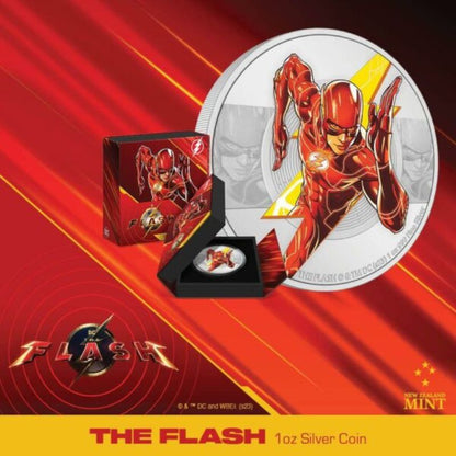 2023 Niue DC Comics The Flash 1oz Silver Colorized Proof Coin Certificate #1