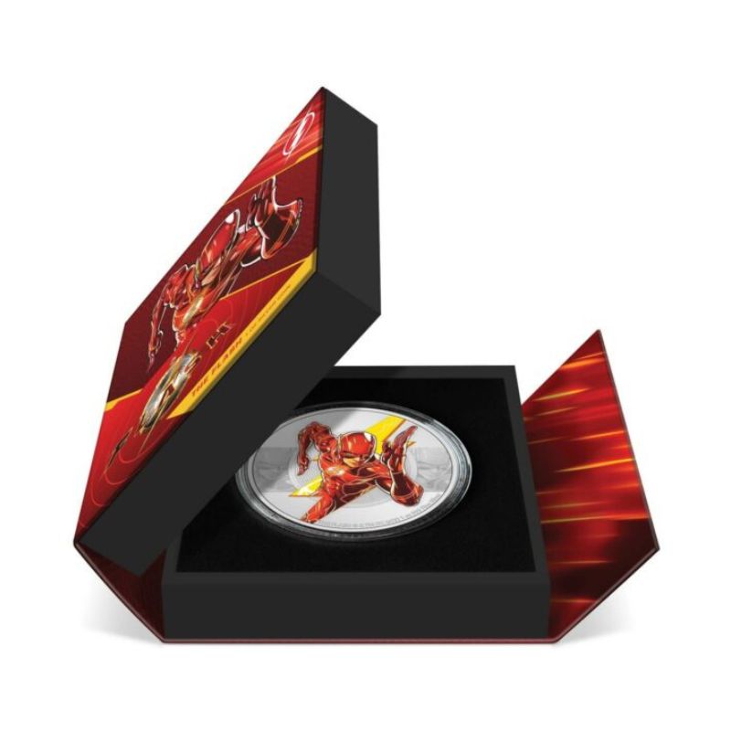 2023 Niue DC Comics The Flash 1oz Silver Colorized Proof Coin Certificate #1