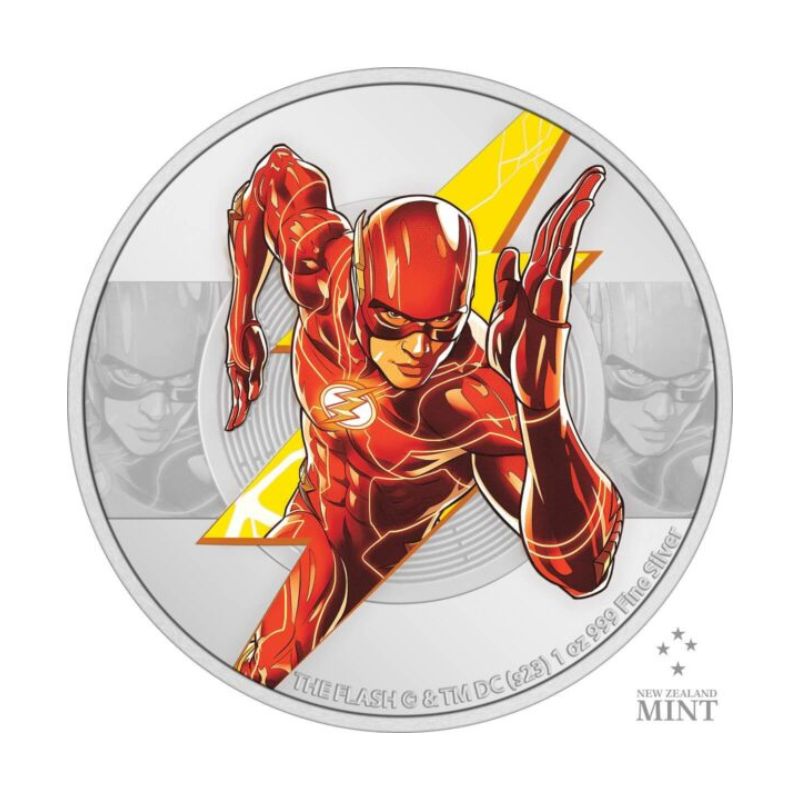 2023 Niue DC Comics The Flash 1oz Silver Colorized Proof Coin Certificate #1