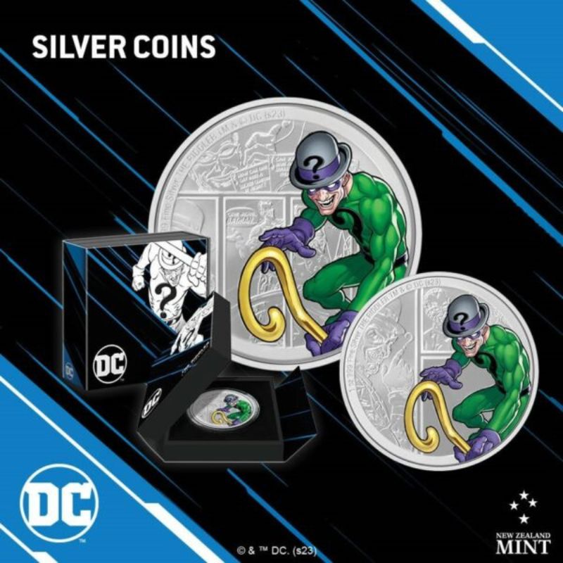 2023 Niue DC Villains The Riddler 1oz Silver Colorized Proof Coin