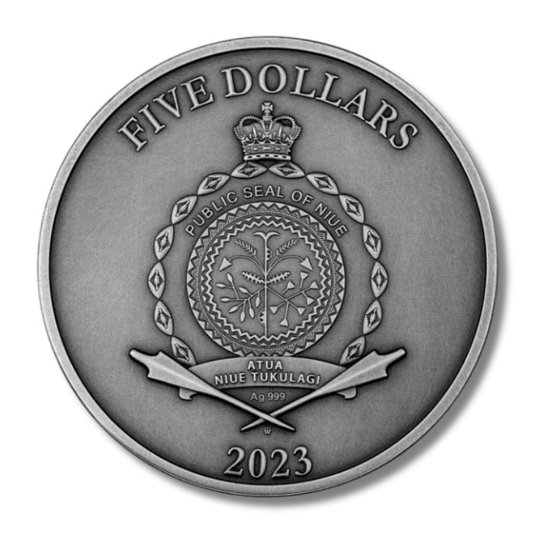 2023 Niue Garden of Hesperides 2oz Silver Antiqued Coin