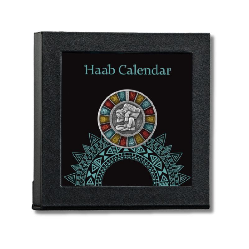 2023 Niue Haab Calendar 2oz Silver Antiqued Coin