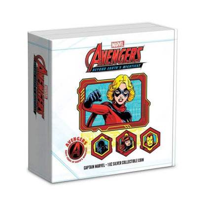 2023 Niue Marvel Avengers 60th Ann. Captain Marvel 1oz Silver Colorized Proof Coin