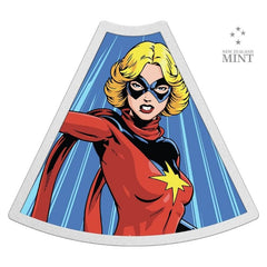 2023 Niue Marvel Avengers 60th Ann. Captain Marvel 1oz Silver Colorized Proof Coin