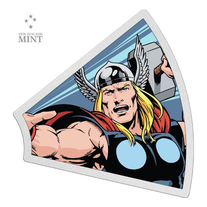 2023 Niue Marvel Avengers 60th Ann. Thor 1oz Silver Colorized Proof Coin