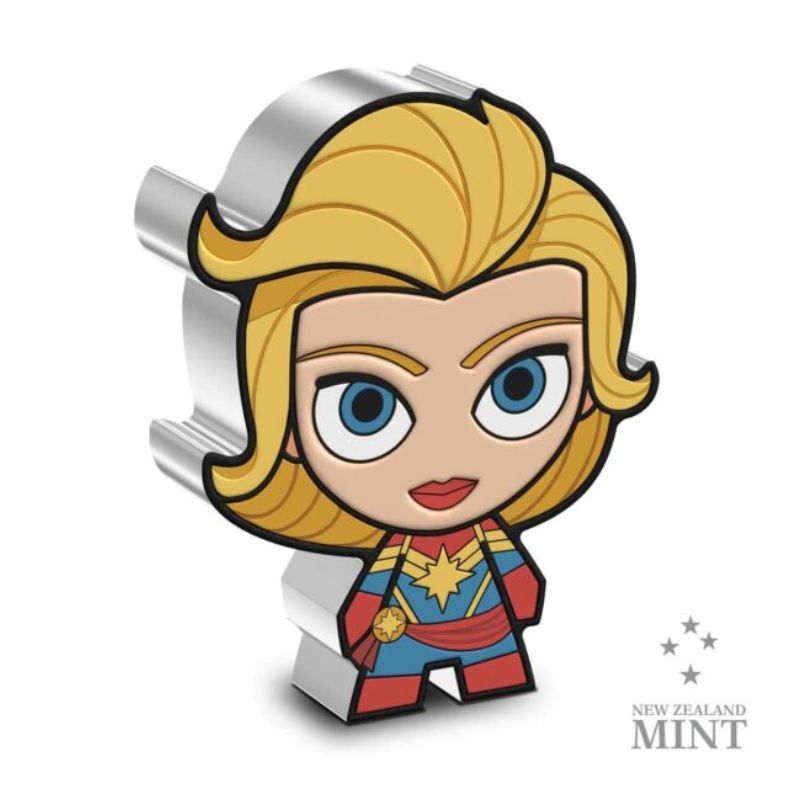 2023 Niue Marvel Captain Marvel 1oz Silver Chibi Colorized Proof Coin