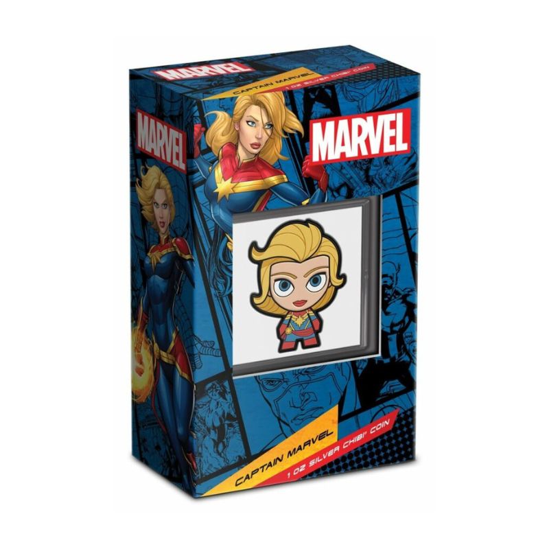 2023 Niue Marvel Captain Marvel 1oz Silver Chibi Colorized Proof Coin