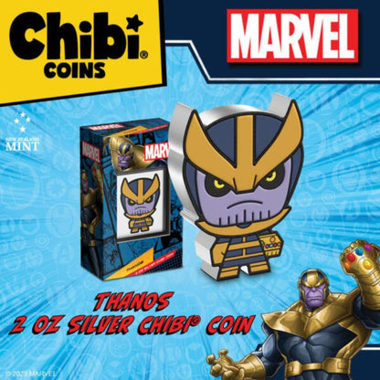 2023 Niue Marvel Thanos 2oz Silver Mega Chibi Colorized Proof Coin
