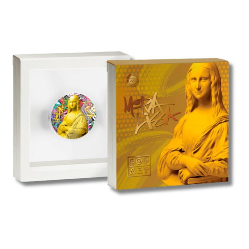 2023 Niue Mona Lisa 2oz Silver Gilded Proof Coin