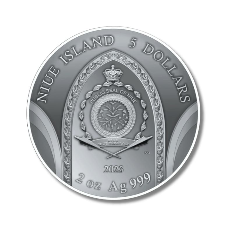 2023 Niue Mont Saint-Michel Abbey 500th Ann. 2oz Silver Antiqued Coin