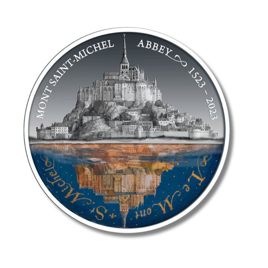 2023 Niue Mont Saint-Michel Abbey 500th Ann. 2oz Silver Antiqued Coin