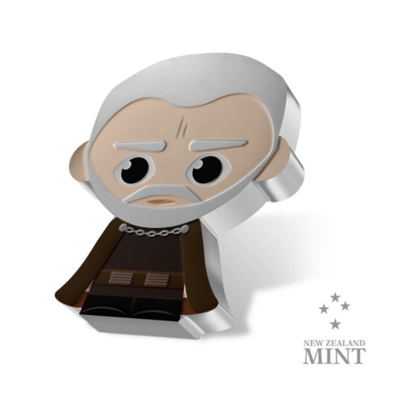 2023 Niue Star Wars Count Dooku 1oz Silver Colorized Proof Chibi Coin