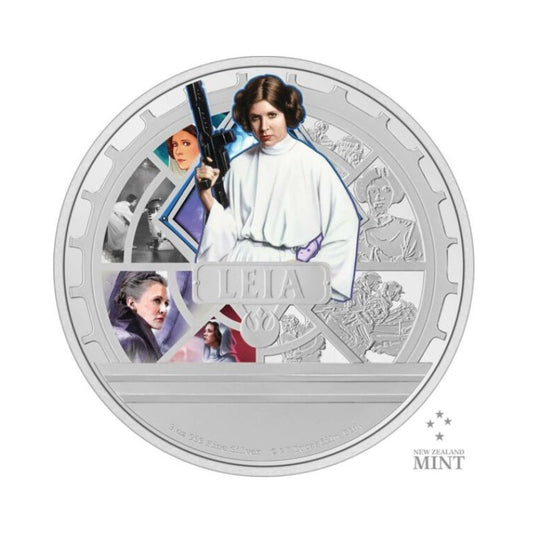 2023 Niue Star Wars Princess Leia Organa 3oz Silver Colorized Proof Coin