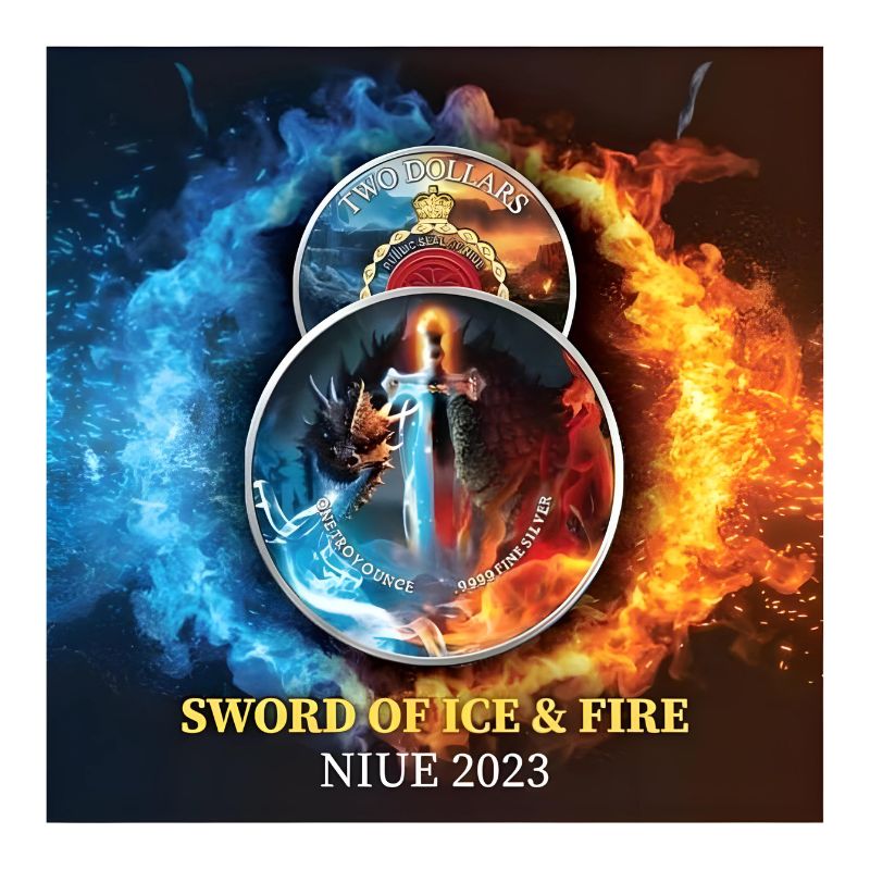 2023 Niue Sword of Truth Sword of Ice and Fire Edition 1oz Silver Coin