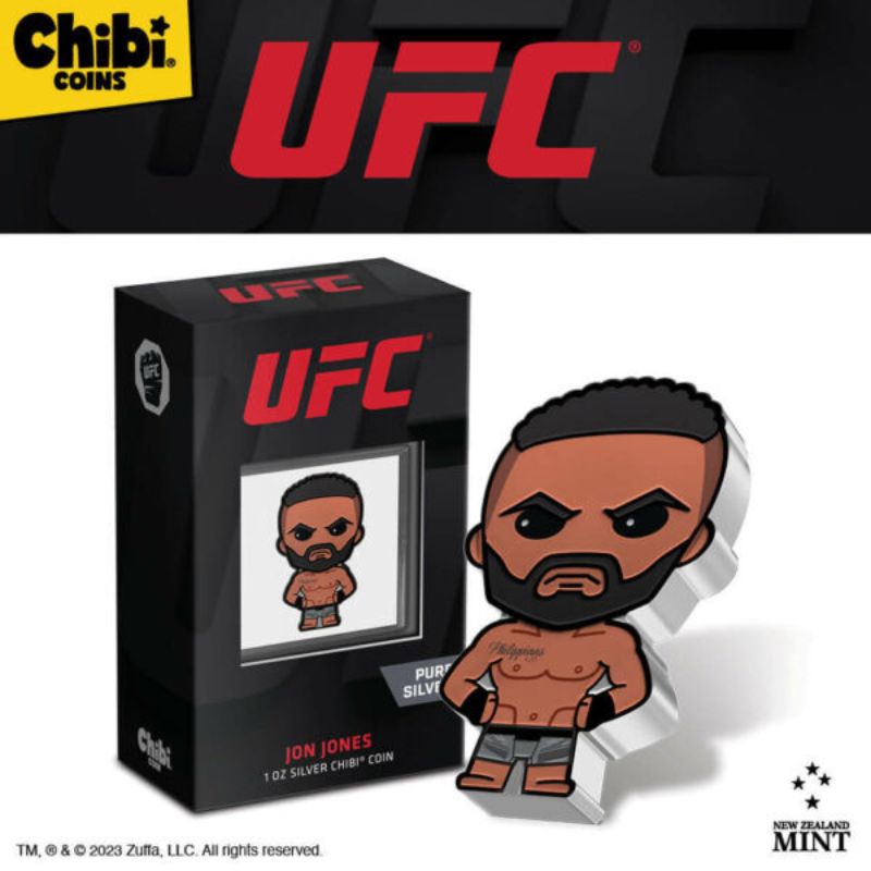 2023 Niue UFC Jon Jones 1oz Silver Colorized Proof Chibi Coin