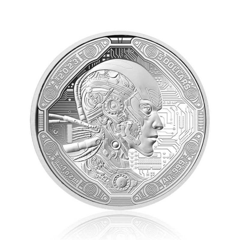 2023 Samoa AI Cyborg 1oz Silver Proof-like Coin in protective capsule with Certificate of Authenticity