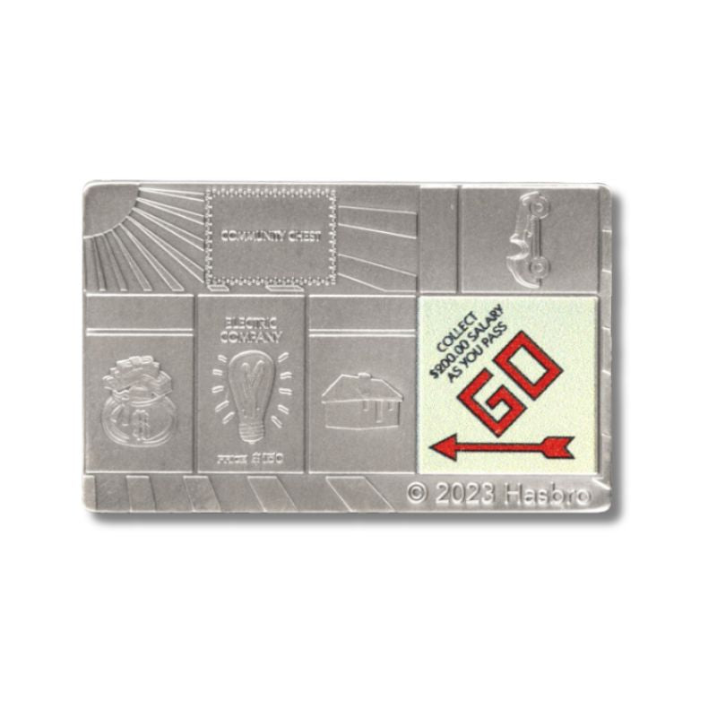 2023 Samoa Hasbro Monopoly Game Board 4oz Silver Antiqued Coin Set