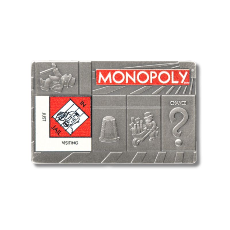 2023 Samoa Hasbro Monopoly Game Board 4oz Silver Antiqued Coin Set
