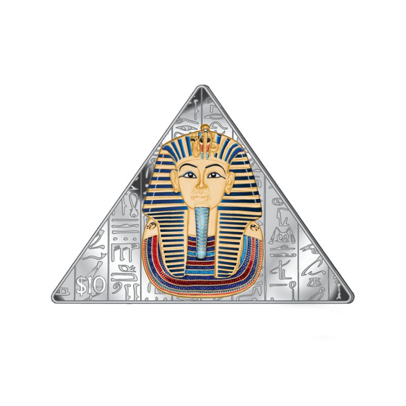 2023 Sierra Leone Tutankhamun’s Death Mask Pyramid Shaped 1oz Silver Coin