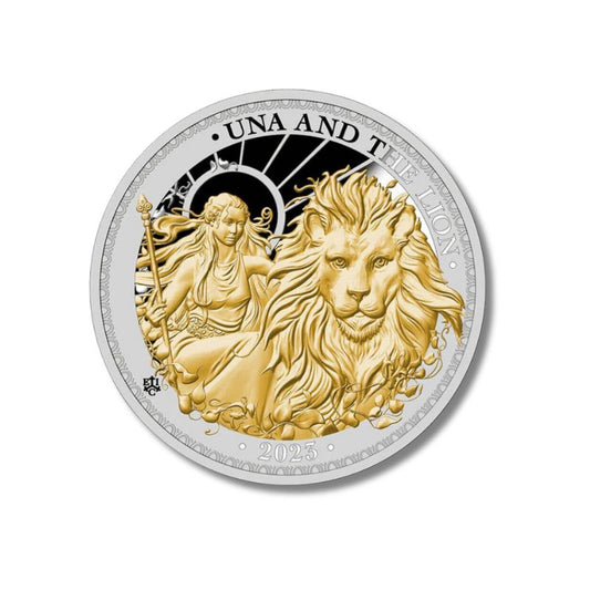 2023 St. Helena Una and The Lion 1oz Silver Gilded Proof Coin