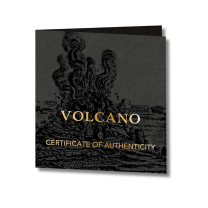 2023 Vanuatu Volcano 5oz Silver Antiqued 3D Shaped Coin in display box with Certificate of Authenticity