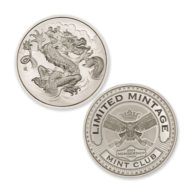 2023 – Mint Club® No4 1 Troy Ounce 39mm (Only 500 Minted) In Coinsafe Capsule Artist Original – Dragon