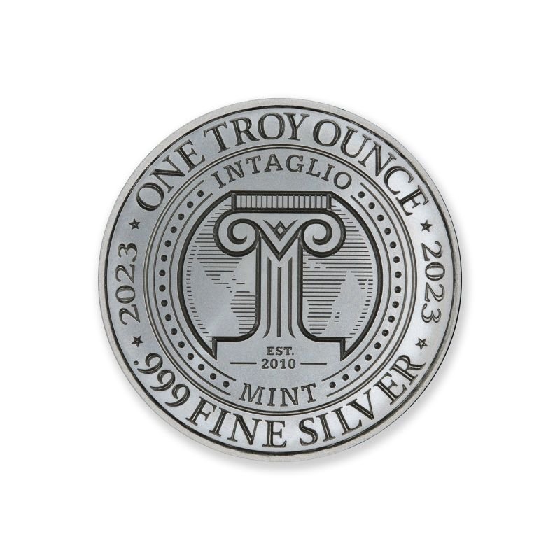 2023 Intaglio Frankenstein Vintage Horror Series 1 Troy Ounce Silver Round featuring a detailed depiction of Frankenstein's monster in a classic theatrical pose.