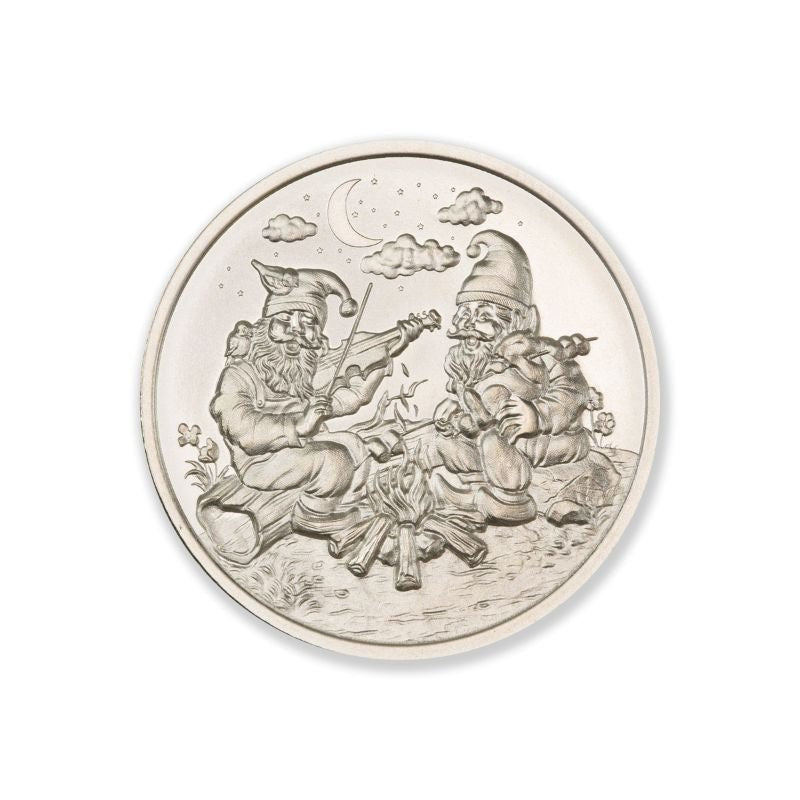 2023 intaglio Garden Gnomes Campfire 1 Troy Ounce 39mm