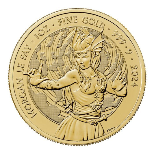 2024 1 oz Great Britain Myths and Legends - Morgan Le Fay .9999 Gold BU Coin Captain’s Chest Bullion