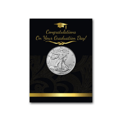 2024 1oz .999 American Silver Eagle BU Graduation Coin in Card