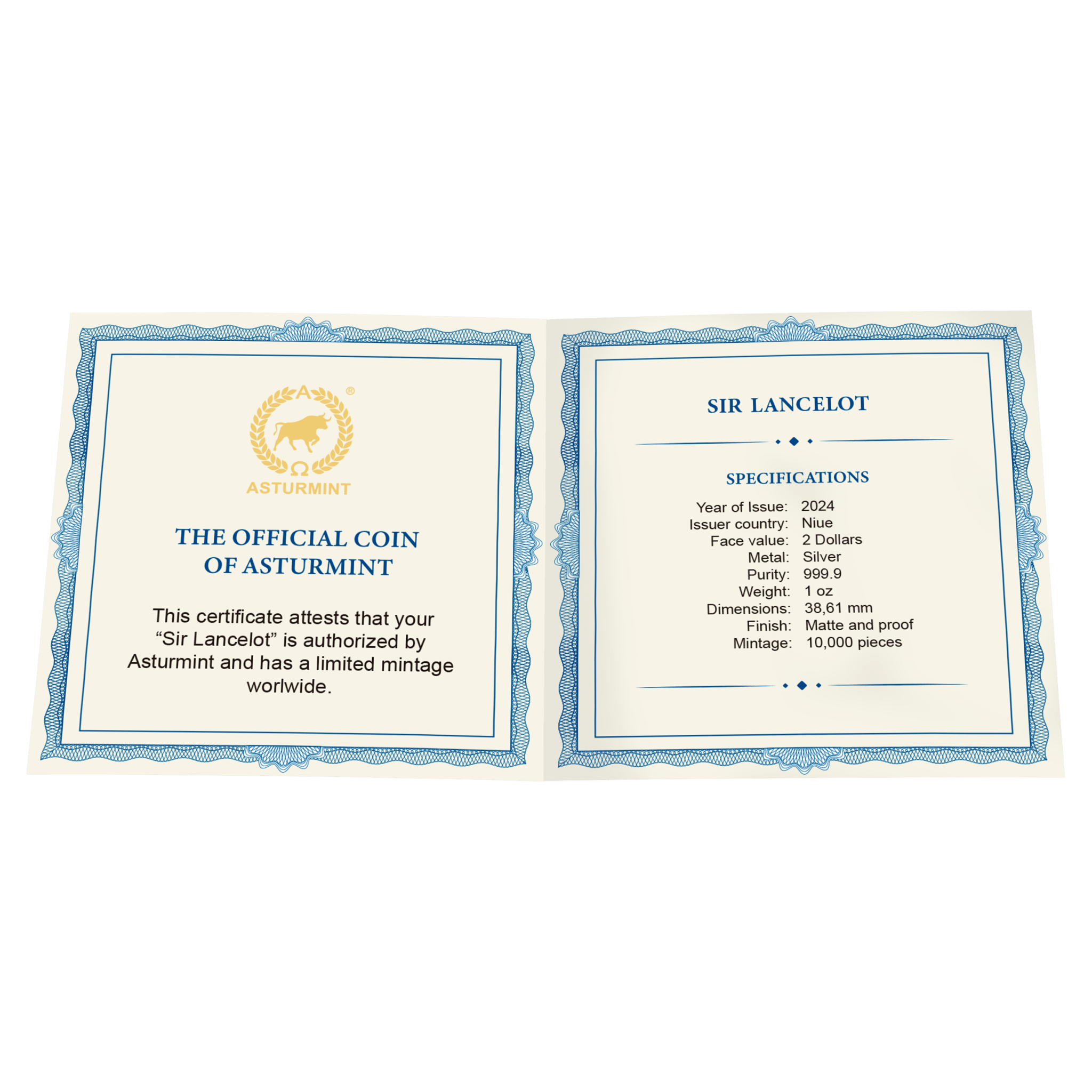 2024 1oz .999 Silver Sir Lancelot BU Premium Coin - Captain’s Chest Bullion