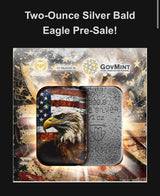 2024 2oz .999 Silver Cast Bar Color Americana Bald Eagle - Captain’s Chest Bullion