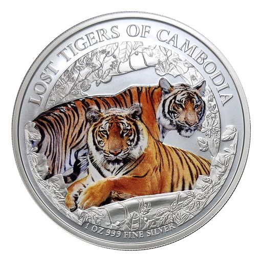 2024 Cambodia Lost Tigers Colorized 1 oz Silver Coin 1/15 Deadline Captain’s Chest Bullion