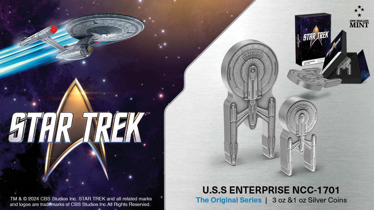 2024 Niue Star Trek U.S.S Enterprise NCC-1701 – 1oz Silver Antiqued Coin