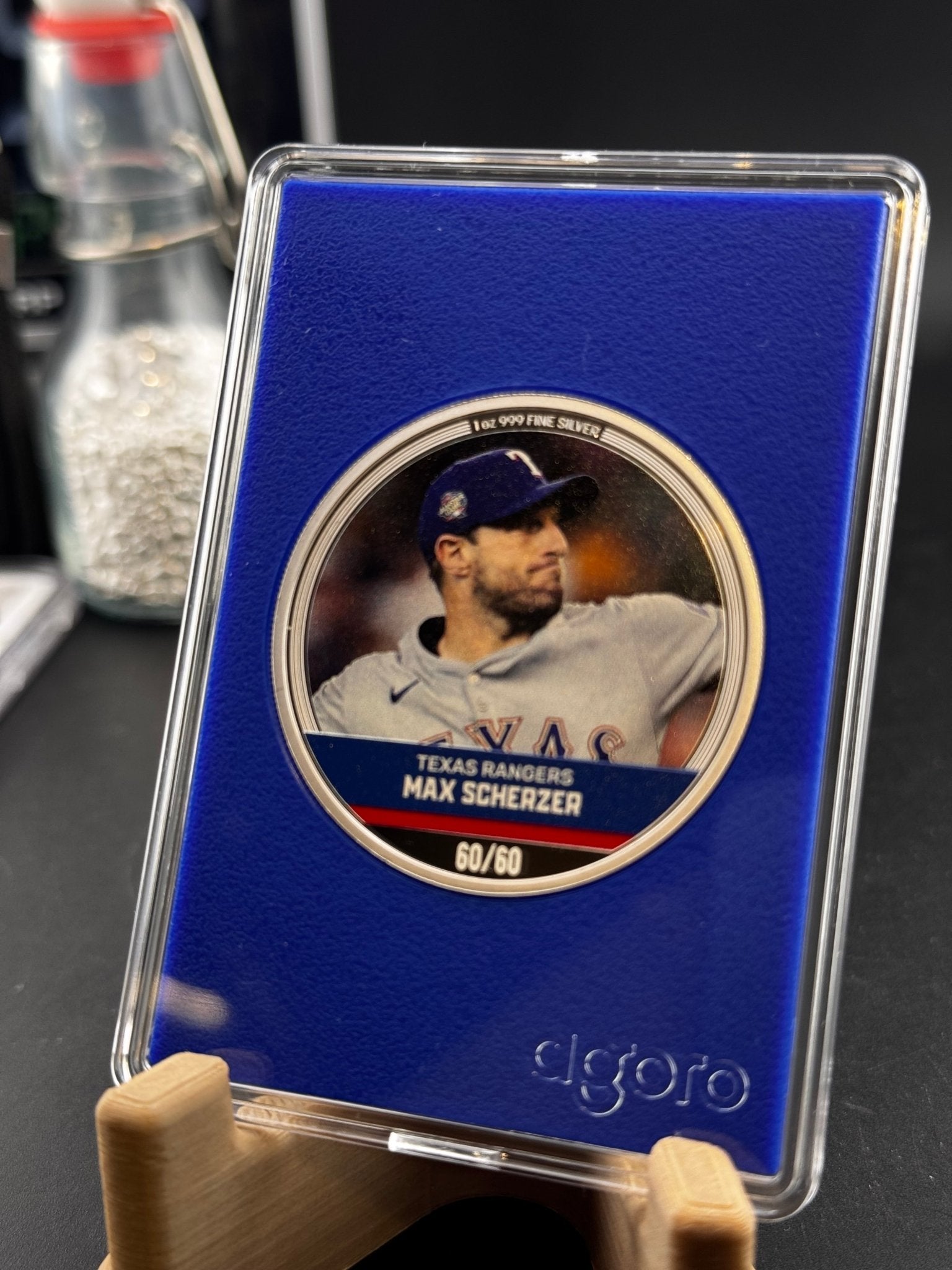 2024 Agoro Trading Coins MLB Max Scherzer 60/60 Sapphire 1oz Silver Coin - Captain’s Chest Bullion