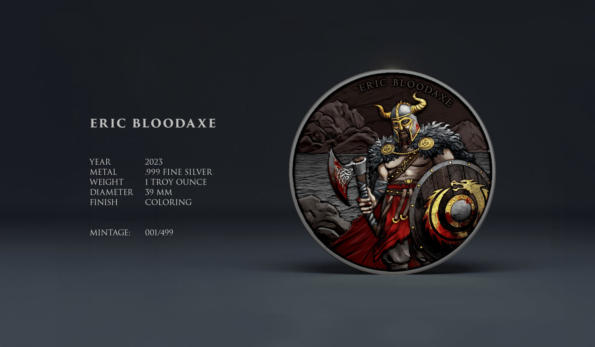 2024 Eric Bloodaxe Fully Colorized 1oz .999 Silver Bullion Round - Captain’s Chest Bullion