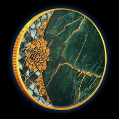 2024 Gilded Mexico Libertad Colorized Jade Stone 1oz .999 Silver Coin