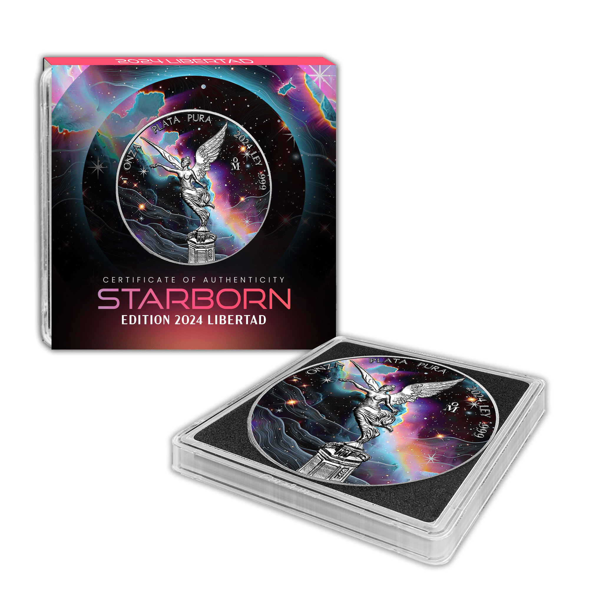 2024 Mexico Libertad Cosmos 1oz .999 Silver Coin Colorized - Captain’s Chest Bullion