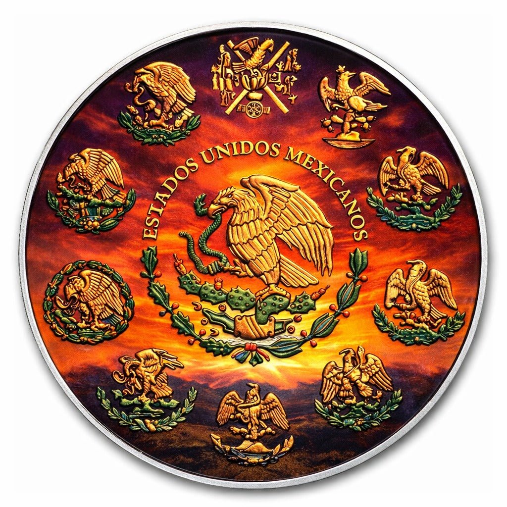 2024 Mexico Libertad Flame of Freedom Colorized 1oz .999 Silver Coin - Captain’s Chest Bullion