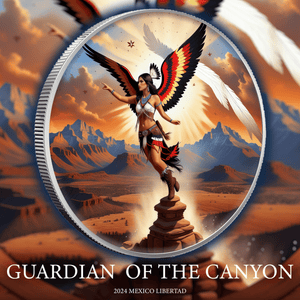 2024 Mexico Libertad Guardian of the Canyon 1oz .999 Silver Coin Colorized - Captain’s Chest Bullion