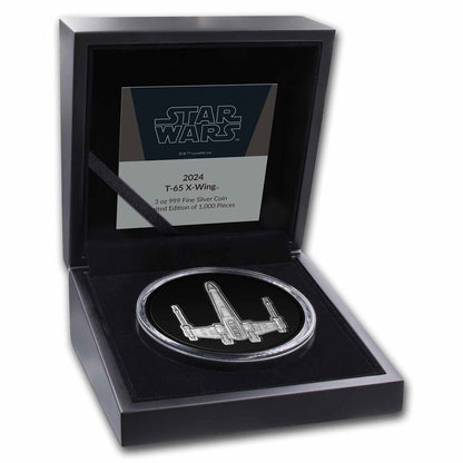 Star Wars X-Wing Starfighter 3oz Silver Shaped Coin