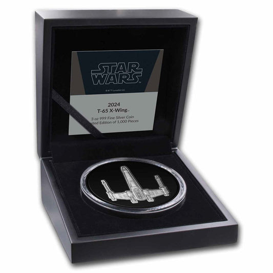 Star Wars T-65 X-Wing Starfighter 3oz Silver Shaped Coin