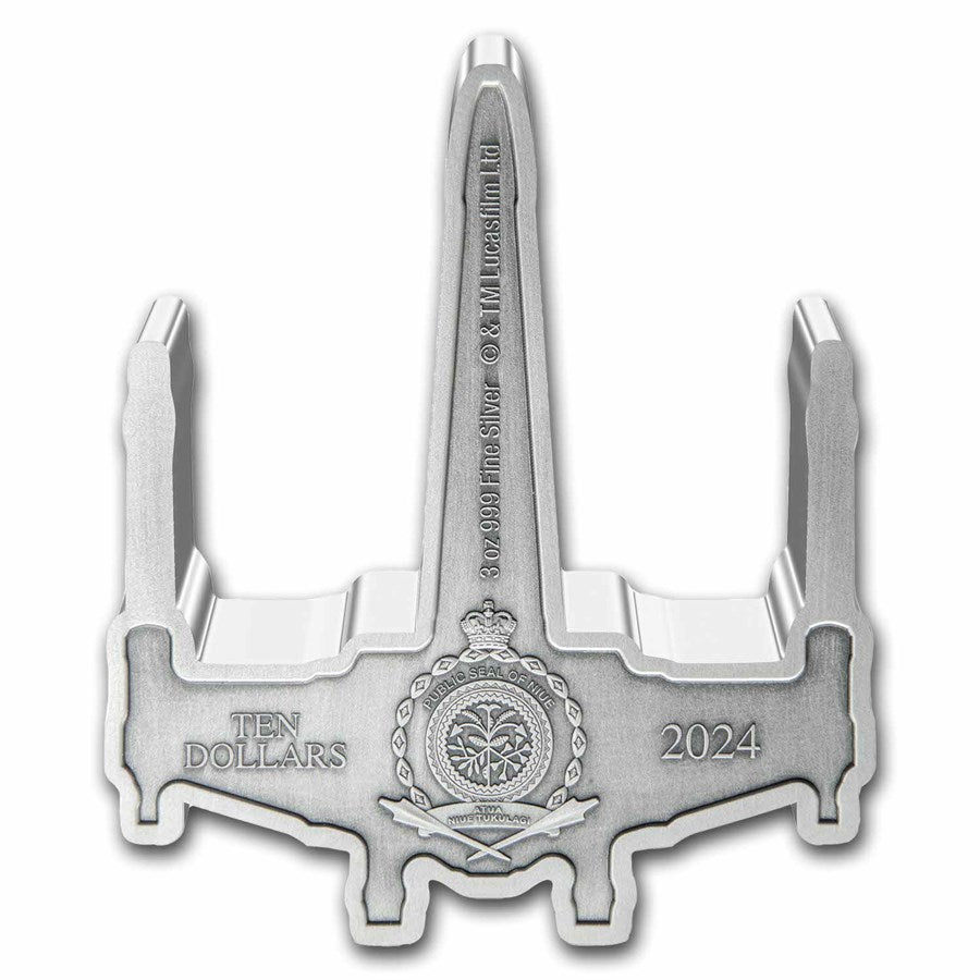 Star Wars X-Wing Starfighter 3oz Silver Shaped Coin