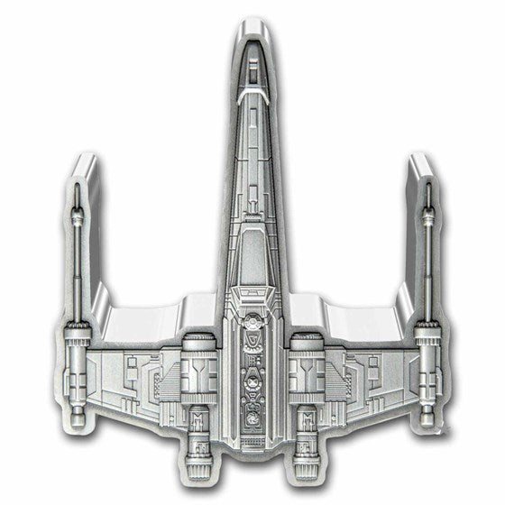 Star Wars X-Wing Starfighter 3oz Silver Shaped Coin