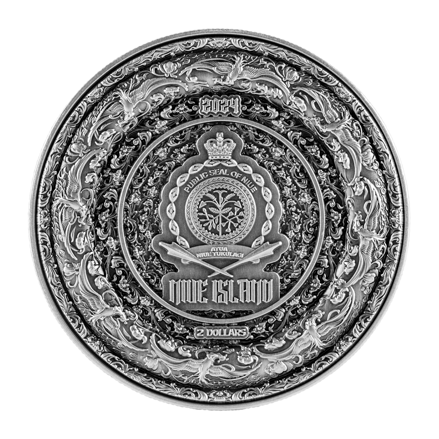 2024 Niue The Forbidden Phoenix 1 oz Silver Coin (Antiqued Finish) - Captain’s Chest Bullion