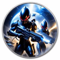 2024 Samoa Cosmic Invader .999 1oz Silver Coin Colorized