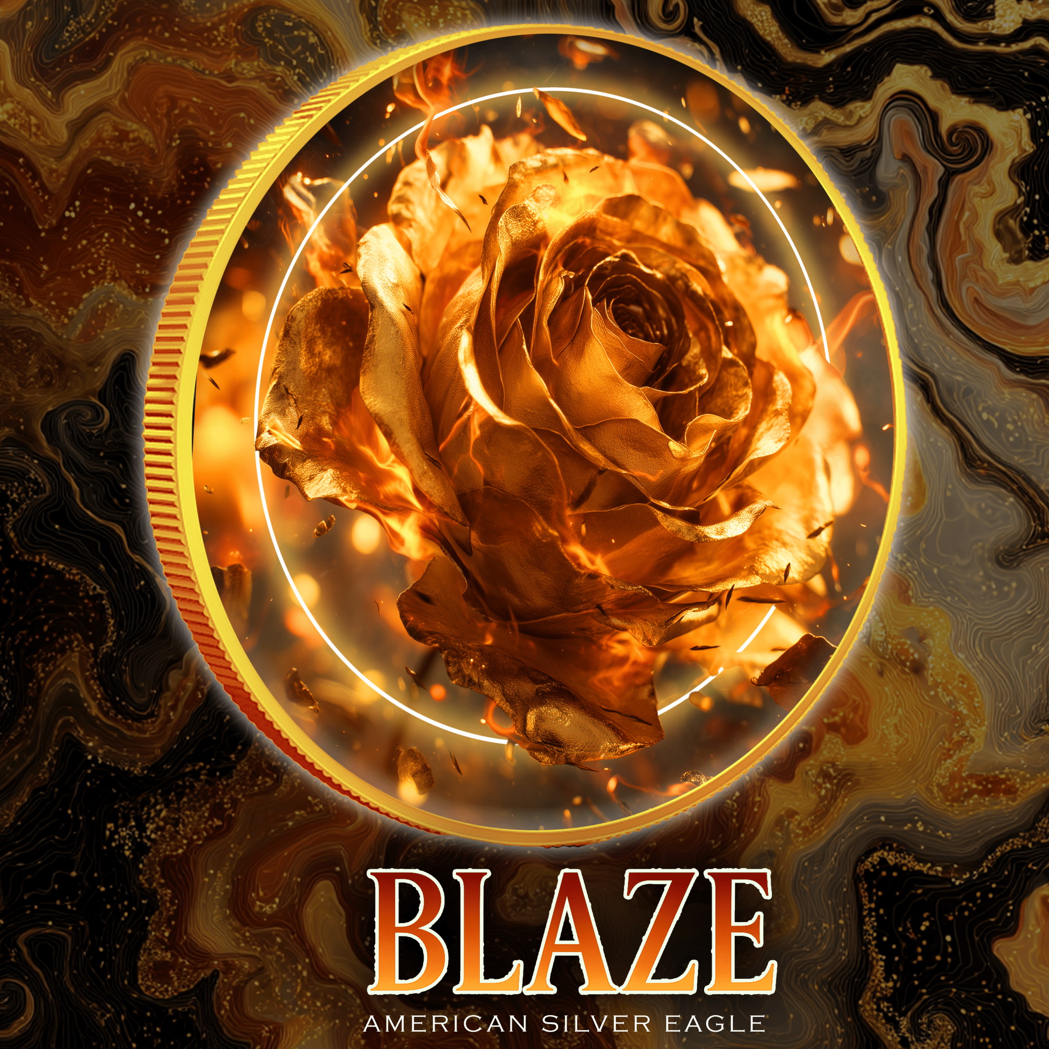 2024 Silver Eagle 1oz .999 Silver Coin Colorized Blaze Edition - Captain’s Chest Bullion