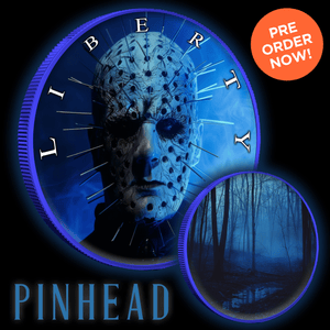 2024 Silver Eagle Colorized American Horror Stories Pinhead 1oz .999 Silver Coin - Captain’s Chest Bullion